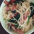 ポポポポポフィ〜♡'s cooksnap of when they made ベーコンとほうれん草の和風パスタ.
