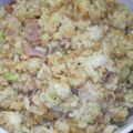 toriatama's cooksnap of when they made ✿葱とベーコンの地味～なチャーハン✿.