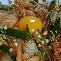 うーらん♪'s cooksnap of when they made 夏！おつまみ！生オクラとキムチのユッケ.