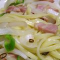 Rick_t's cooksnap of when they made 新玉ねぎとベーコンのパスタ♪.
