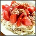 miki＊peko's cooksnap of when they made トマトとツナのそうめん　.