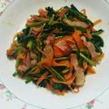 もぐ・ω・くま's cooksnap of when they made ニンジンとホウレンソウの麺つゆ炒め.