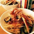 Hanaのkaori's cooksnap of when they made 茄子とオクラの焼肉うどん.