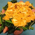 クマたぬき's cooksnap of when they made フワフワ卵とほうれん草の菜種和え☆.