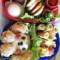 mimimamai's cooksnap of when they made 動物♬おさるさん♡キャラ弁.