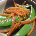 あけぐり's cooksnap of when they made 簡単スナップエンドウと人参の甘辛炒め♪.