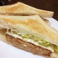 ayaakari's cooksnap of when they made リメイク*余ったカツで*ホットカツサンド.