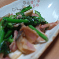 かえこんぼ's cooksnap of when they made 菜の花とベーコンのオイマヨ炒め.