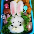 るりいろのそら's cooksnap of when they made 簡単！紙兎ロペキャラ弁☆.