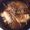 かず吉。's cooksnap of when they made イカ もやし 椎茸の ナンプラースープ！.