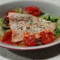 KENERISA's cooksnap of when they made レンジで簡単＊サケのトマト蒸し.