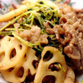 ぴぉたん's cooksnap of when they made 牛肉とれんこんと豆苗の炒め物.