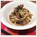 咲ママ。's cooksnap of when they made ニラ＆もやし牛肉甘辛ソース炒め.