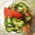 さとこま's cooksnap of when they made 中華風きゅうりとトマトとみょうがの酢の物.