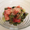 まなモモ's cooksnap of when they made オクラときゅうりの梅和え✿.