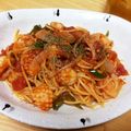 レオン犬's cooksnap of when they made シーフードミックスで簡単トマトパスタ.
