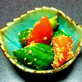 ぼちゅチャロン's cooksnap of when they made トマト と キュウリ の ごま ぽん酢.