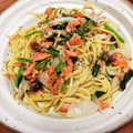 U1Nyami's cooksnap of when they made サーモンとほうれん草の和風パスタ.