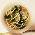 somei21's cooksnap of when they made 白だしde水菜と鶏肉のシャキシャキうどん.