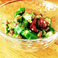 たじ満塁's cooksnap of when they made オクラとみょうがとシラスの梅和え.