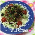 いっくんママン☆'s cooksnap of when they made ほんのりカレーな豚挽肉と豆乳の冷しうどん.