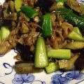 はときち's cooksnap of when they made 茄子・胡瓜・豚の中華炒め.
