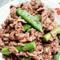 まやクマ's cooksnap of when they made 牛肉とアスパラのピリ辛味噌炒め.