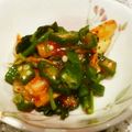 Akosua's cooksnap of when they made オクラとモロヘイヤのキムチ合え.