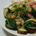 クックX9VXNB☆'s cooksnap of when they made ＊ほうれん草ベーコン醤油パスタ.