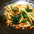 pinkrip's cooksnap of when they made 簡単‼納豆もやしニラ炒め.