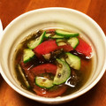 海 砂's cooksnap of when they made きゅうりとトマトのもずく酢和え.