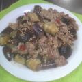 七色ワクチン's cooksnap of when they made 茄子と豚こまでがっつり☆オイマヨ焼き.