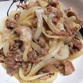 ひらつん家's cooksnap of when they made 5分で完成♡豚肉のマヨぽん炒め.