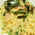 ｆ0360's cooksnap of when they made シャキシャキ水菜とキノコの和風パスタ.