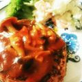 トキエsaku's cooksnap of when they made オートミールで煮込み豆腐ハンバーグ.