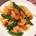 monmikiki's cooksnap of when they made 簡単♪玉ねぎとウインナーの焼肉マヨ炒め.
