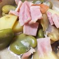きじおとこたま's cooksnap of when they made 春のそら豆とじゃがベーコンの煮物.