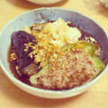 3yentown's cooksnap of when they made 茄子のひき肉はさみ揚げ浸し.
