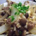 がみっこ's cooksnap of when they made 豚ひき肉とキノコの卵とじ・・・丼？.