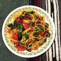 ぼちぼち料理してます's cooksnap of when they made ドライトマトと菜の花のパスタ.