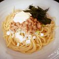 らん໒꒱'s cooksnap of when they made うまうま納豆スパゲッティー.