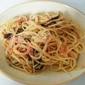 赤エンピツ's cooksnap of when they made 塩昆布で桜えびとエノキのスパゲッティー.
