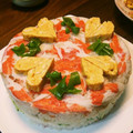 なちゅcafe's cooksnap of when they made カニカマ5本とあるもので✿簡単押し寿司✿.