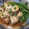 YUKITWLIFE's cooksnap of when they made 油揚げ＆豚肉ロール焼き★渦巻きあんかけ.