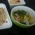 2児ママみきてぃ's cooksnap of when they made チンゲン菜とかにかまのスープ.