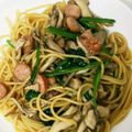 スイカが好物's cooksnap of when they made きのベーほうれん草のバター醤油パスタ♡.