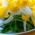 クックHHEMYR☆'s cooksnap of when they made ★簡単★水菜新玉ねぎたまごのサラダ.