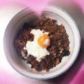 K0A9O0R8U♪'s cooksnap of when they made 挽肉と納豆のキムチ丼.