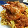 serafyimu's cooksnap of when they made 有頭エビのトマトクリームフィットチーネ.