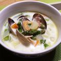 meg115's cooksnap of when they made ஐアスパラガスのクラムチャウダーஐ.